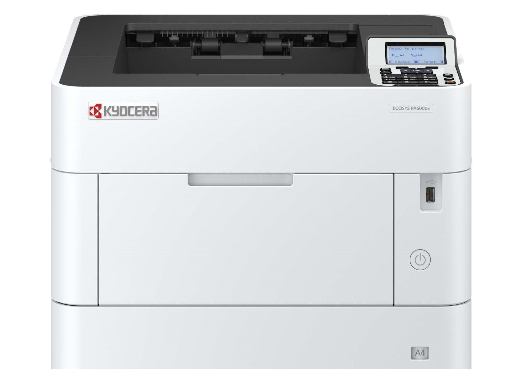 KYOCERA PA6000x – A4, S/W, Duplex, 60 S./Min., 1200 × 1200 dpi, LAN/USB, Papier: 500 Blatt