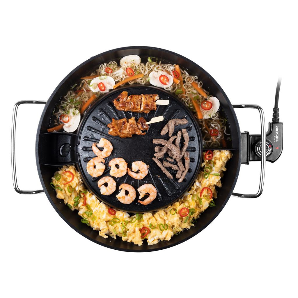 Tristar Fondue-Set PZ-9131 – Stahl, 3 l, 9 Personen, elektrisch – schwarz