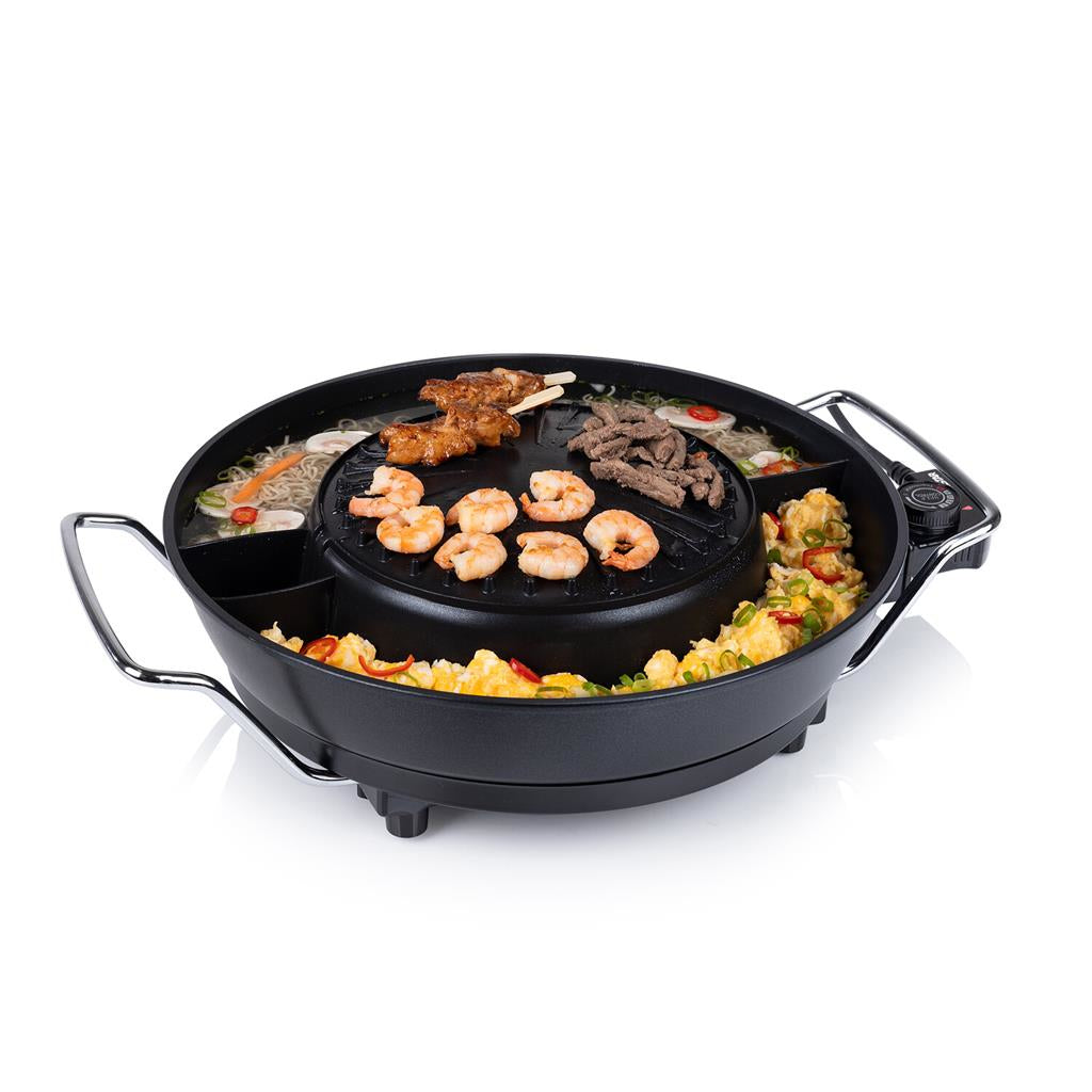 Tristar Fondue-Set PZ-9131 – Stahl, 3 l, 9 Personen, elektrisch – schwarz