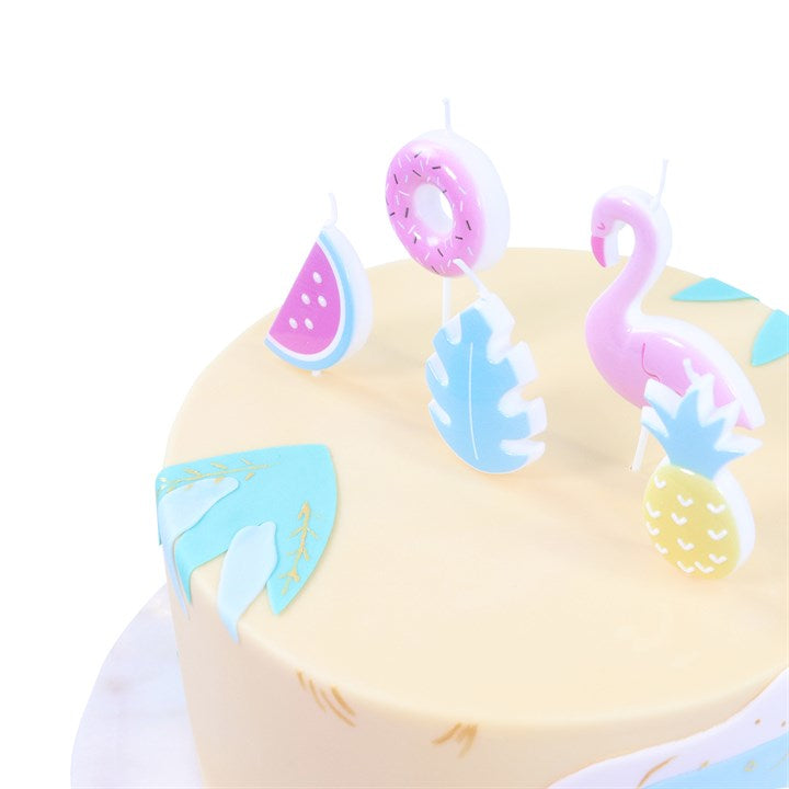 PME Geburtstagskerzen Flamingo – mehrfarbig – 3 × 5 cm – 5 Stk