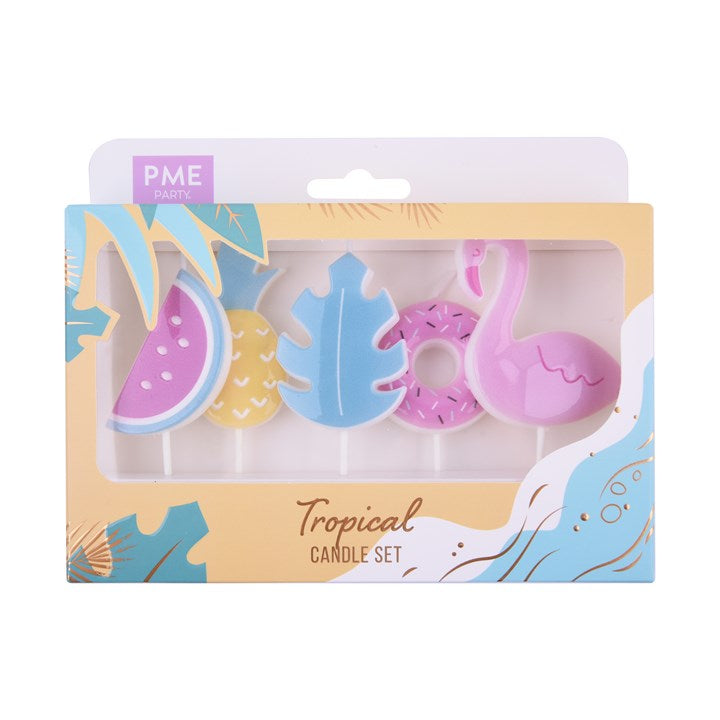 PME Geburtstagskerzen Flamingo – mehrfarbig – 3 × 5 cm – 5 Stk
