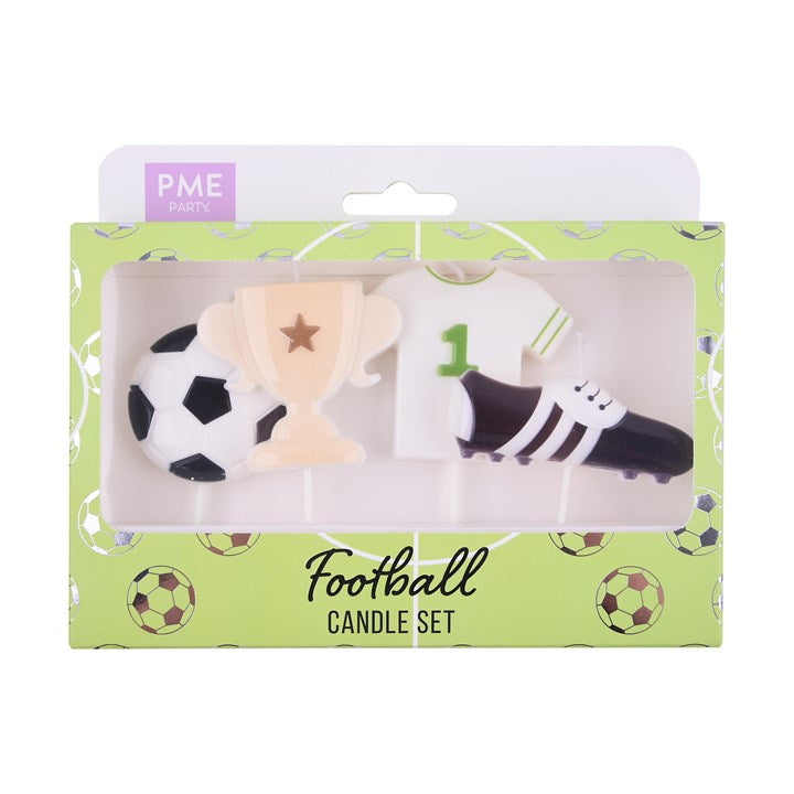 PME Geburtstagskerzen Fussball – mehrfarbig – 30 × 50 mm – Wachs – 4 Stk