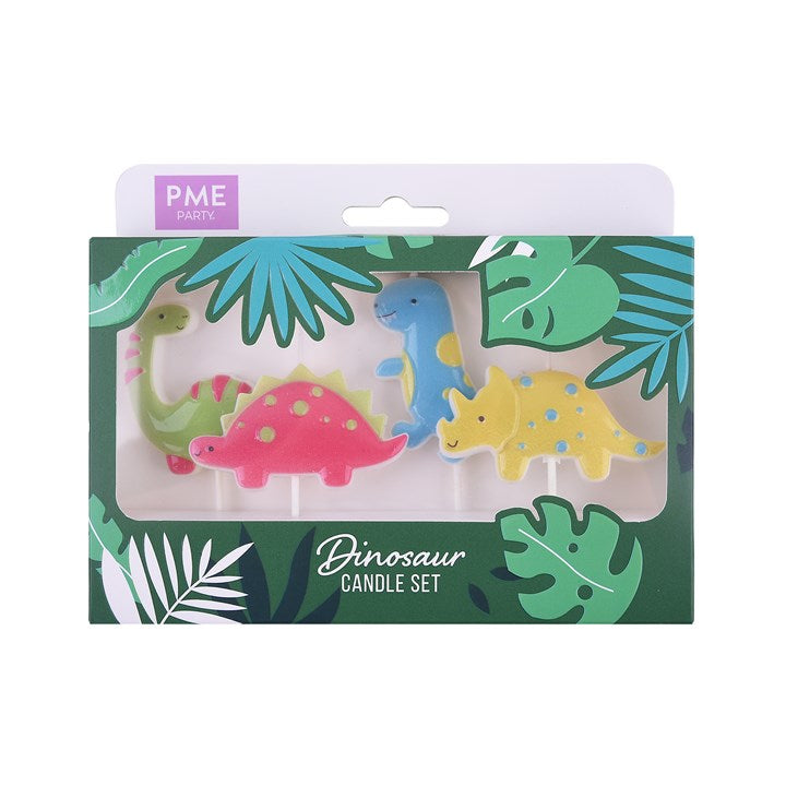 PME Geburtstagskerzen Dinosaurier – mehrfarbig – 3 × 6 cm – 4 Stk