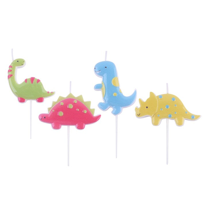 PME Geburtstagskerzen Dinosaurier – mehrfarbig – 3 × 6 cm – 4 Stk