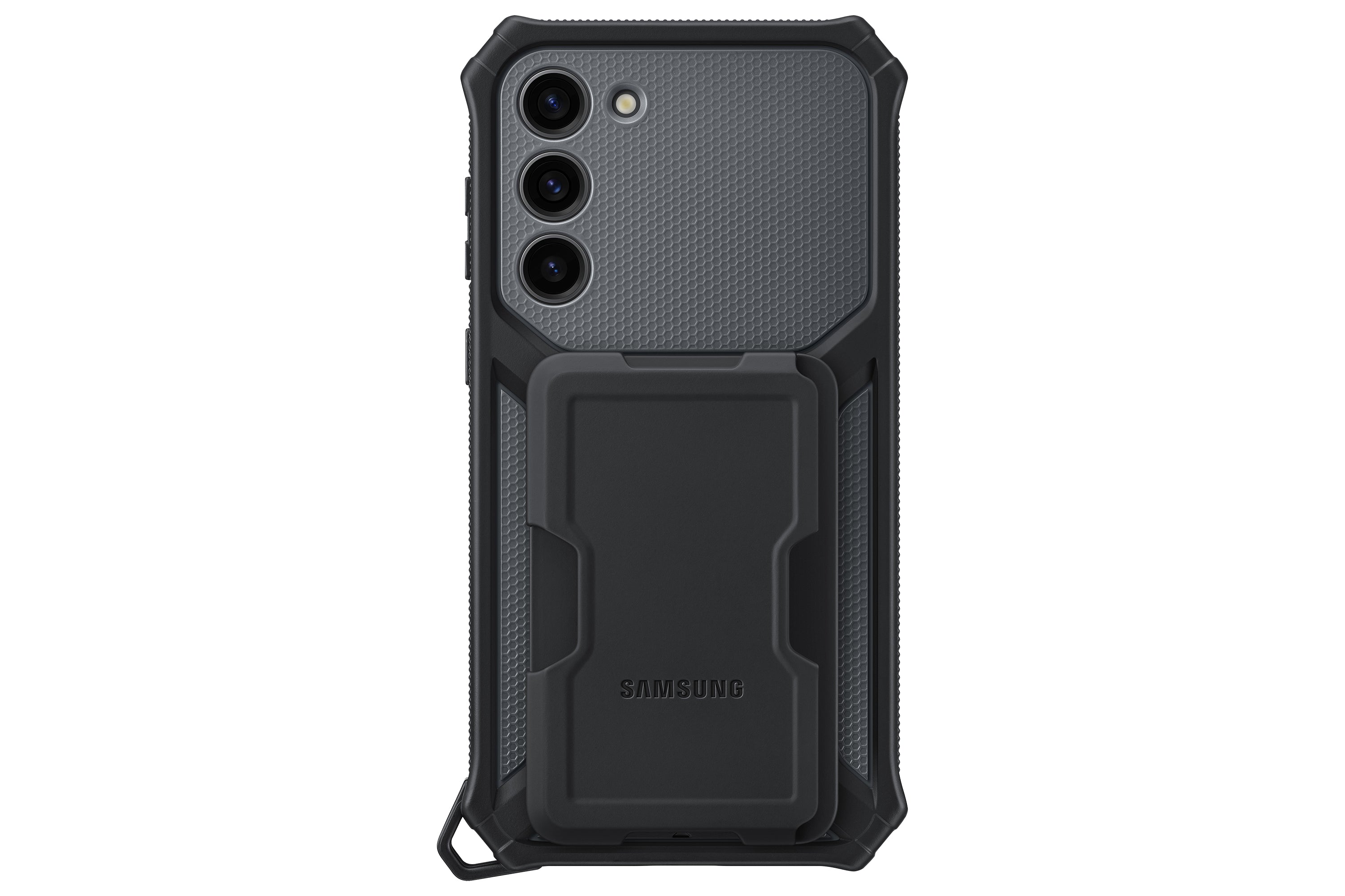 Samsung Backcover – für Samsung Galaxy S23+ – schwarz – mit Kartenfach, stossfest