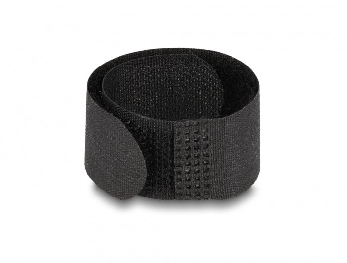 DeLOCK Klettkabelbinder, 20 mm × 0,18 m, schwarz, 10 Stück