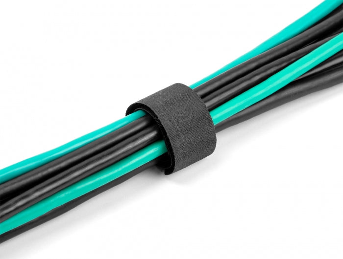 DeLOCK Klettkabelbinder, 20 mm × 0,18 m, schwarz, 10 Stück