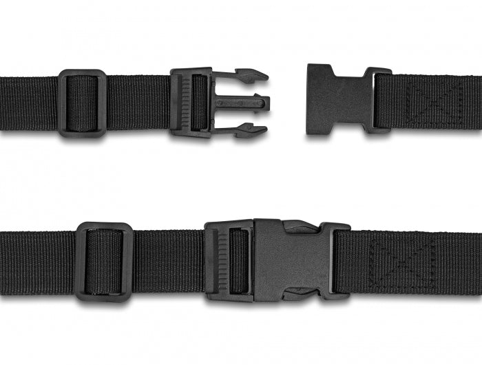 DeLOCK Gepäckgurt – verstellbar, mit Sperre – 150 cm × 2,5 cm – schwarz, Polypropylen – 2 Stk.