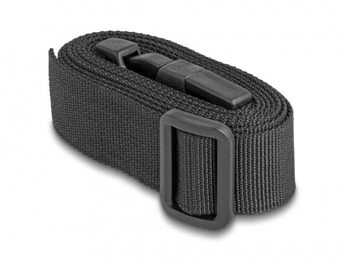 DeLOCK Gepäckgurt – verstellbar, mit Sperre – 150 cm × 2,5 cm – schwarz, Polypropylen – 2 Stk.