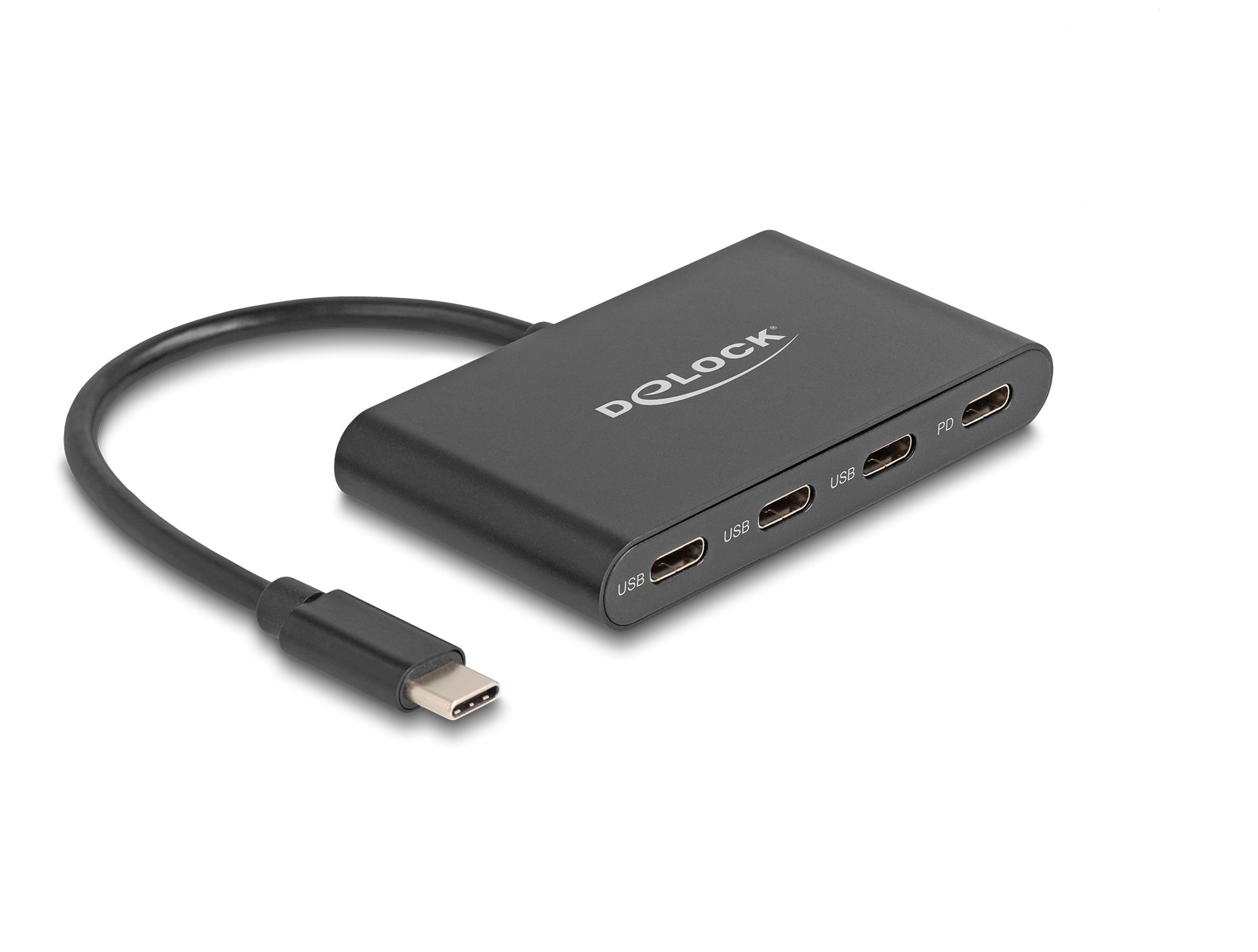 DeLOCK USB-Hub – USB-C, 4× USB-C, 100 W PD, für Windows/Mac/Linux