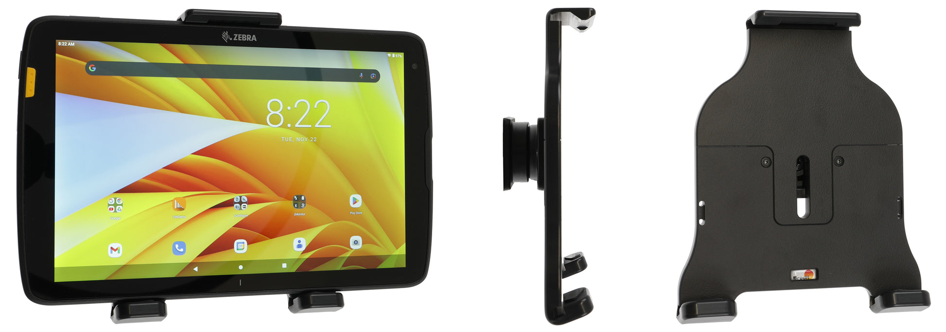 Brodit Tablet-Tischhalterung für Geräte 6,0–7,0" – Neigbar 0–17°, 360° drehbar – Schwarz