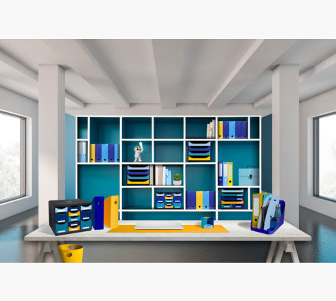 Exacompta BeeBlue Combo Midi – Briefkorb für A4+, Kunststoff, Blau, 346 × 243 × 254 mm