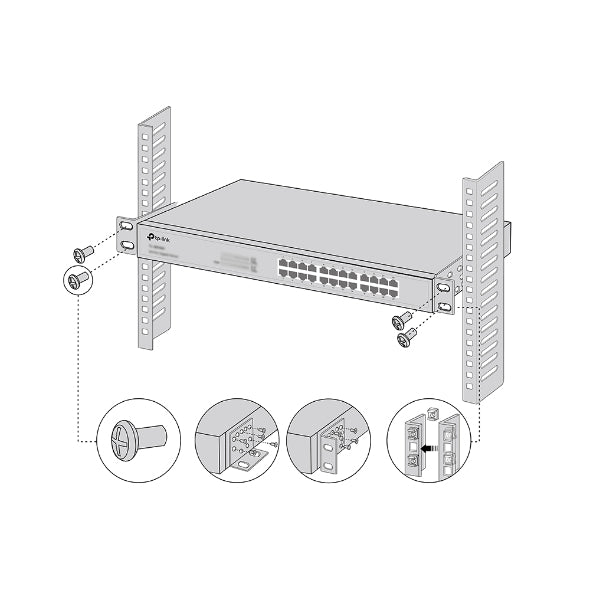 TP-Link Omada 19" Rack-Montageset – Schwarz, Metall, für diverse Modelle