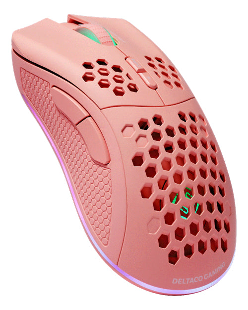 Deltaco Gaming GAM-120-P – Gaming-Maus – Kabellos (Bluetooth/2,4 GHz), 4800 DPI, Rechts, Pink