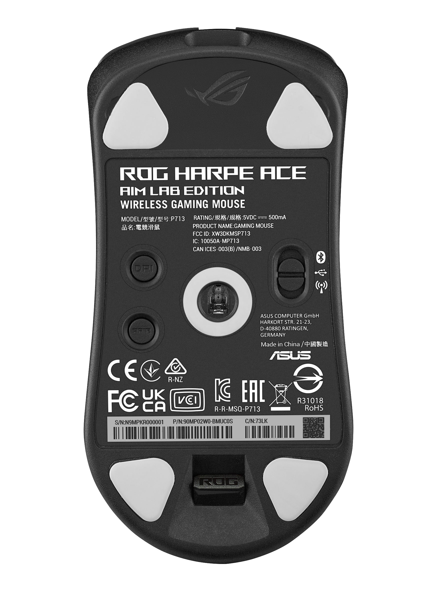 ASUS ROG Harpe Ace Aim Lab Edition Gaming-Maus – kabellos, USB-A, 36'000 dpi, beidhändig