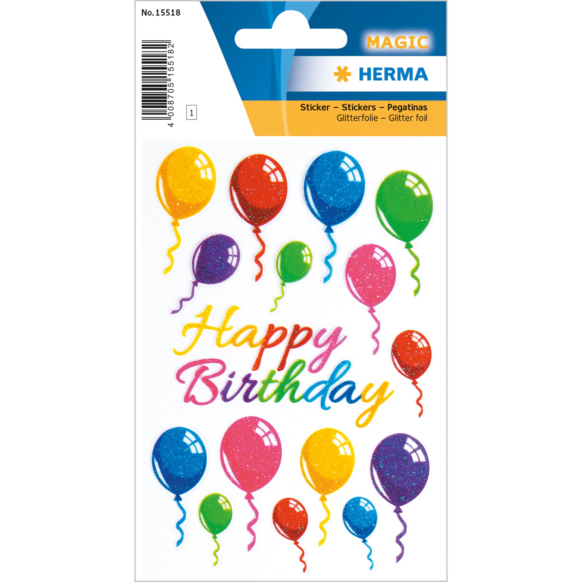 HERMA Schmucketiketten Bunte Luftballons – 16 Stück – permanent – mehrfarbig
