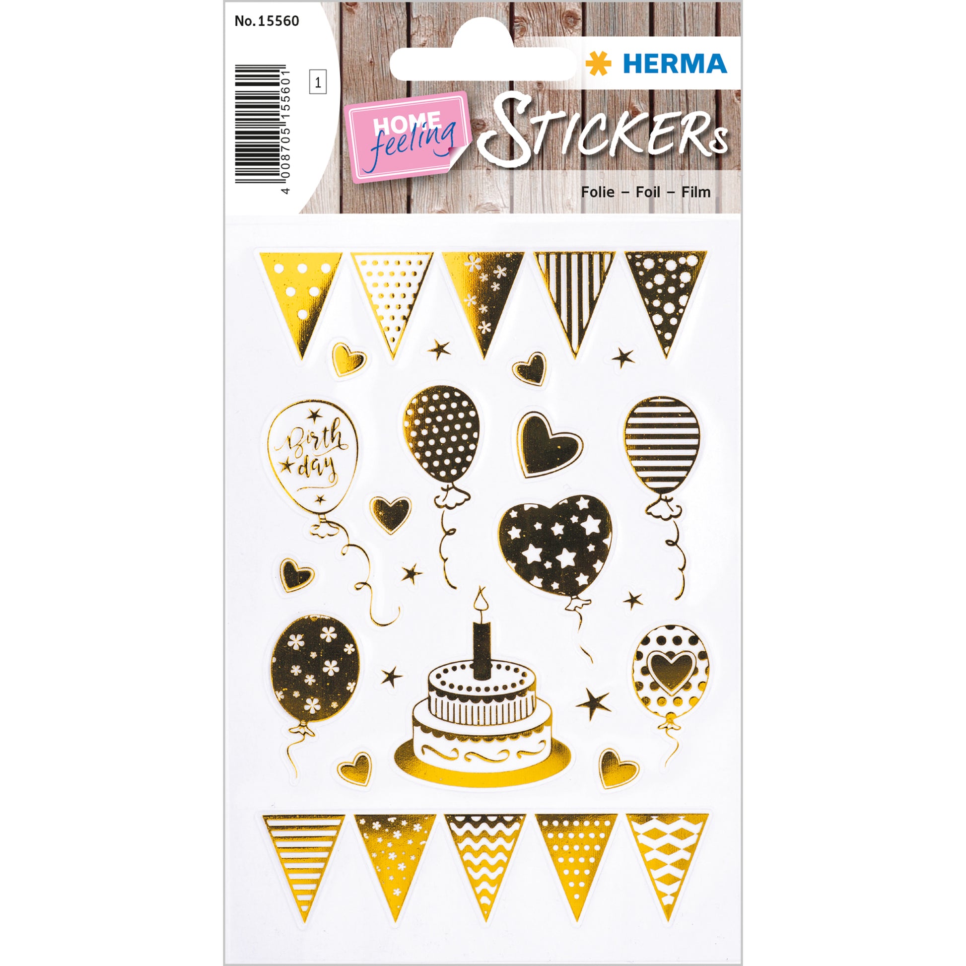 HERMA Geschenketiketten Home Feeling – Birthday Party – 22 Etiketten – permanent, Papier – Bogen 84 × 120 mm