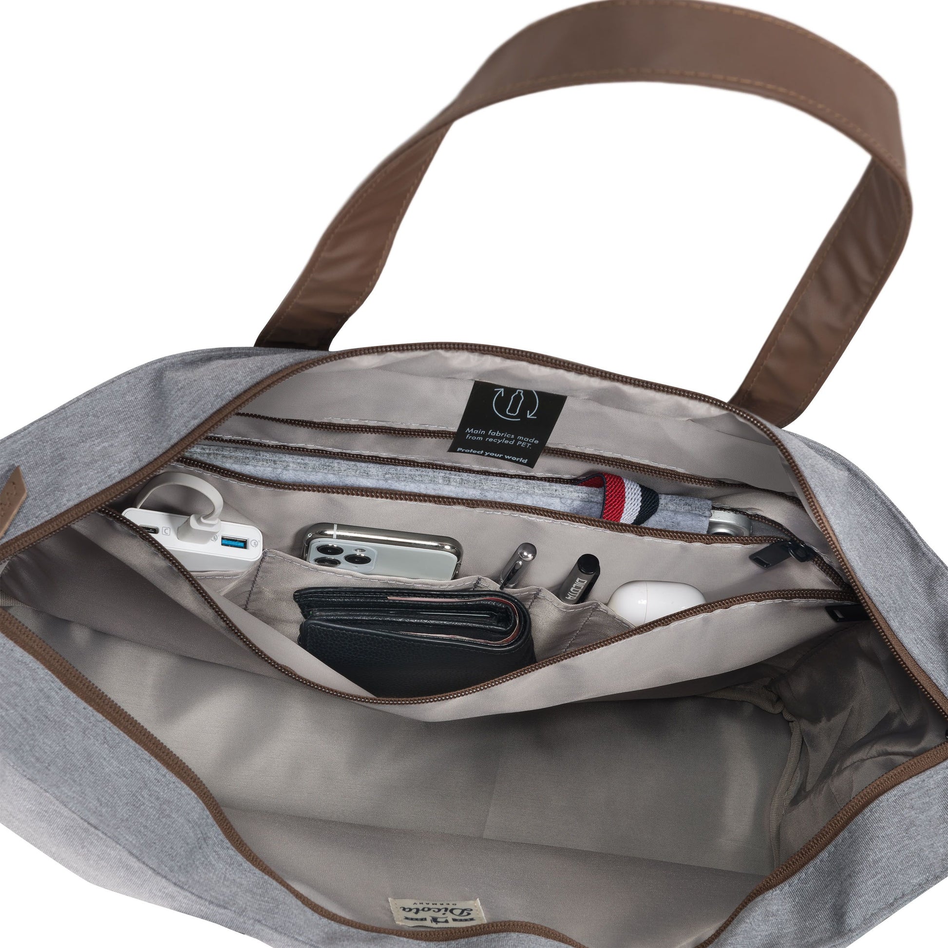 DICOTA Shopper Eco MOTION Notebook-Tasche bis 14,1" – wasserfest, 600D rPET – Grau