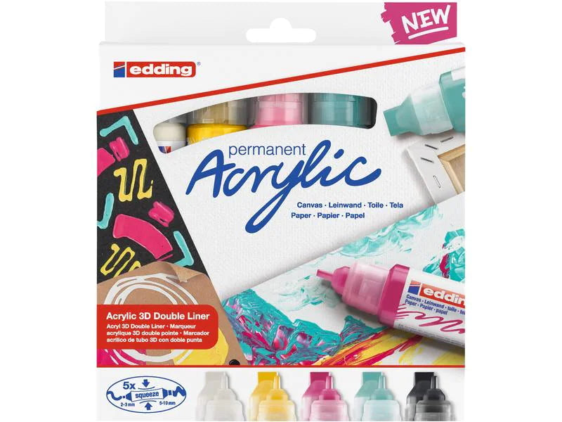 Edding Permanent Marker – sortiert, 5er Pack