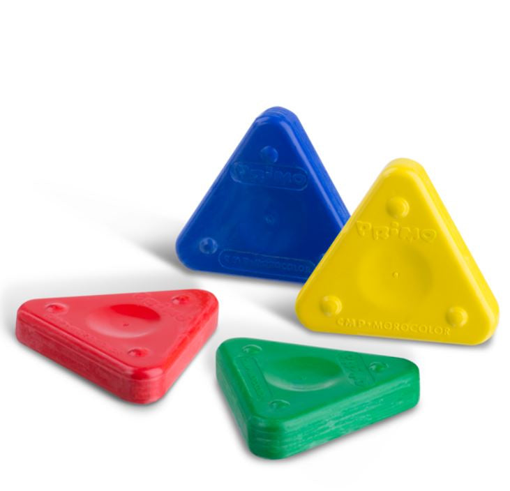 Primo Wachsmalstifte Dreikant – bunt – 6 Farben – in Etui
