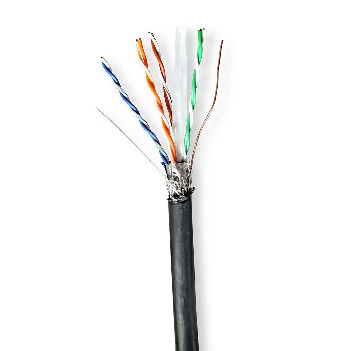 Nedis Installationskabel Cat6 – S/FTP, 100 m, schwarz
