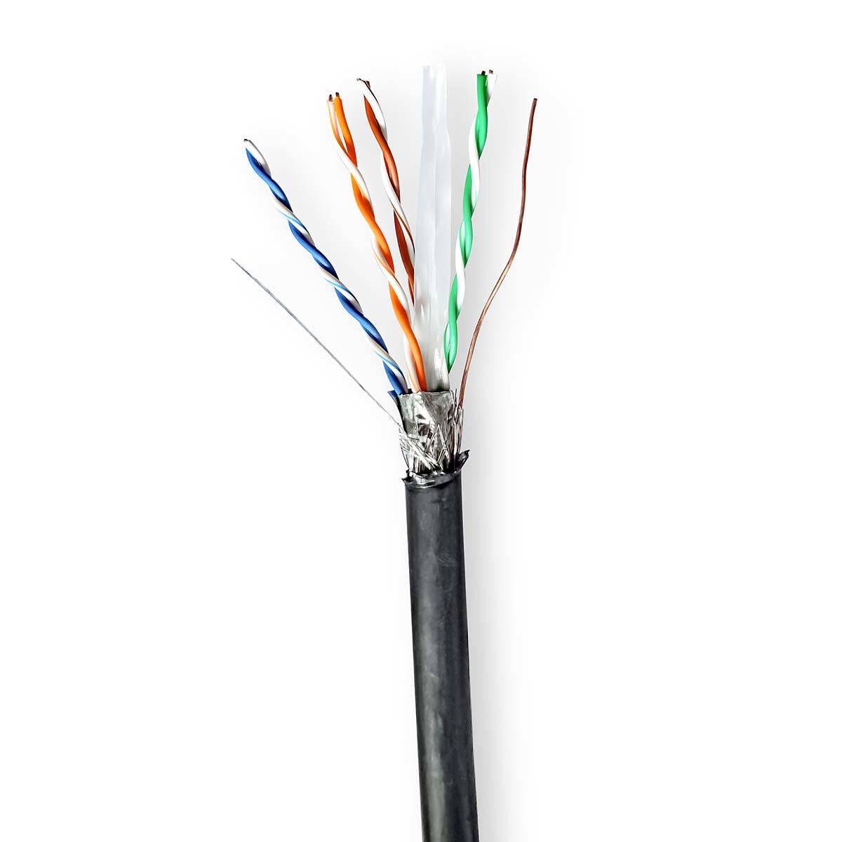 Nedis Cat.6 Installationskabel – S/FTP, Massivleiter, 300 m Pull-Box, Schwarz, Outdoor