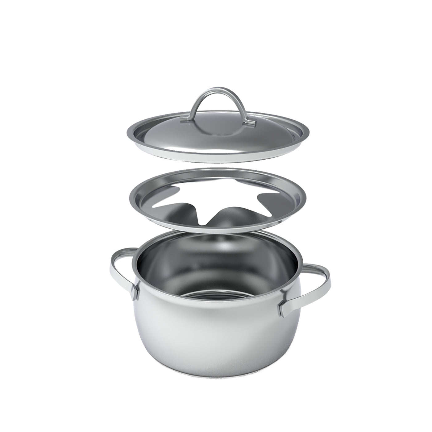 Kisag Caquelon Verbier – Ø 16 cm, Edelstahl, für Weinfondue, Glaskeramik, 6 Personen