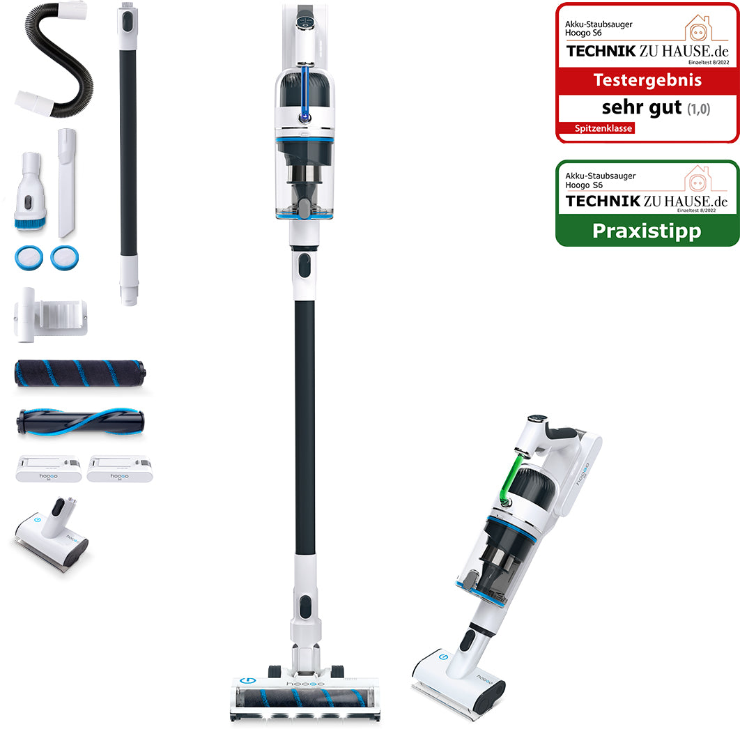 Hoogo Akkustaubsauger S6, 2-in-1 – 45 min, 400 W, Behälter 0,5 l