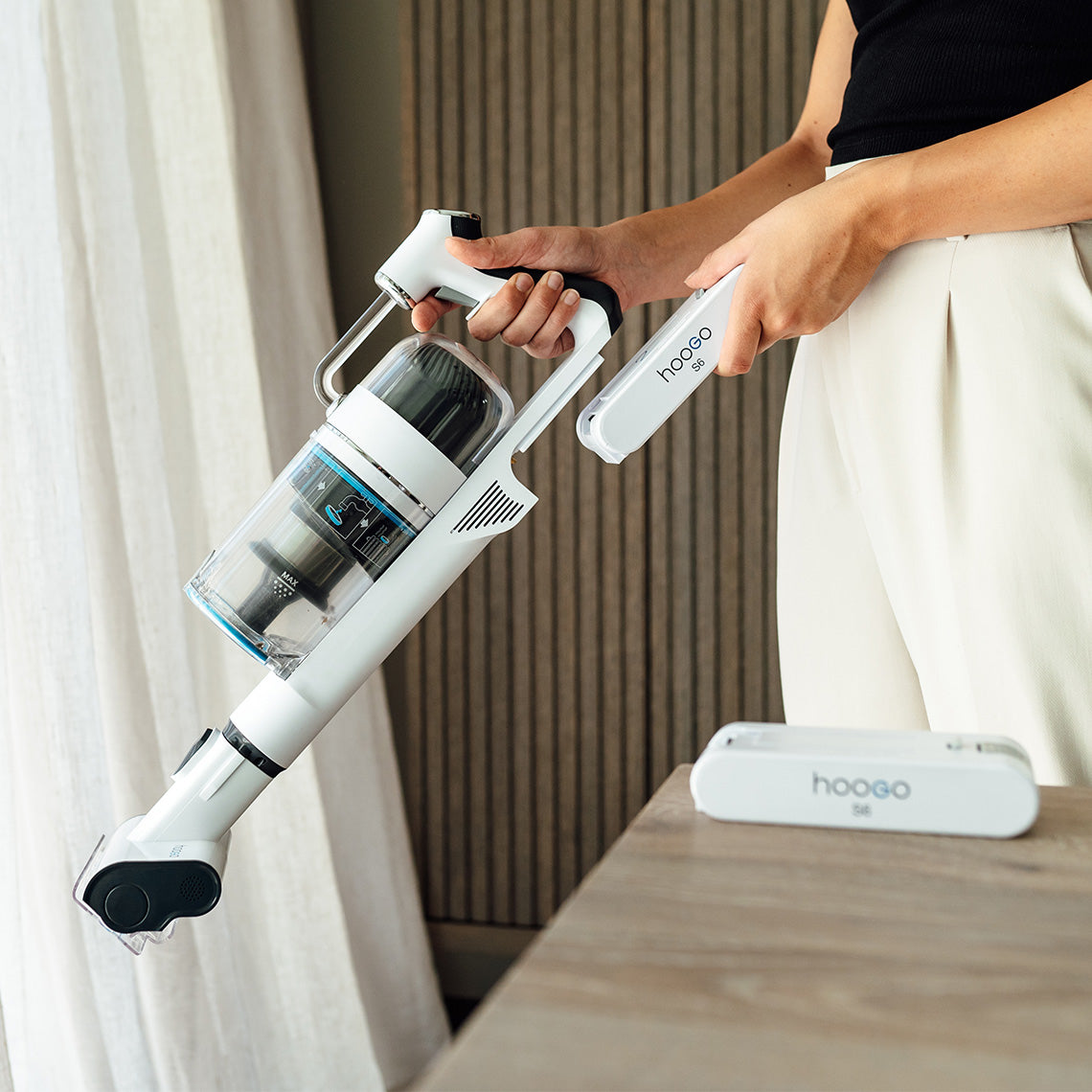 Hoogo Akkustaubsauger S6, 2-in-1 – 45 min, 400 W, Behälter 0,5 l