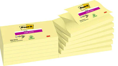 Post-it Haftnotizen Z-Notes – 76×127 mm – Gelb, 12×90 Blatt, PEFC