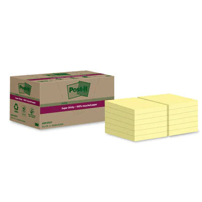 Post-it Haftnotizen Super Sticky – 47,6×47,6 mm – Gelb, 12×70 Blatt, PEFC