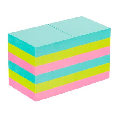 Post-it Super Sticky Haftnotizen – 47,6×47,6 mm – sortiert, 12×90 Blatt, PEFC