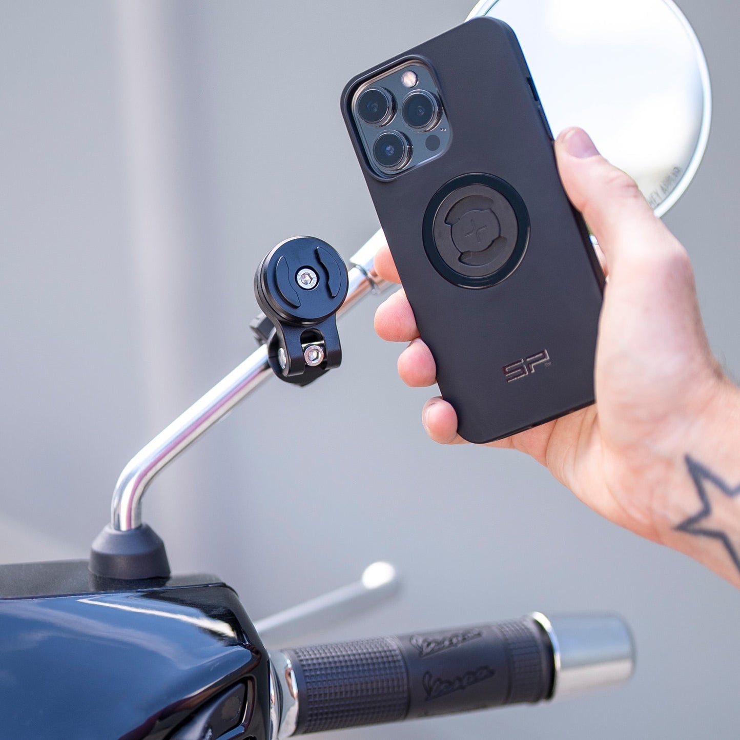 SP Connect Head SPC+ – Fahrrad-/Motorrad-Halterung – Lenker, drehbar, für Handyhüllen – Schwarz