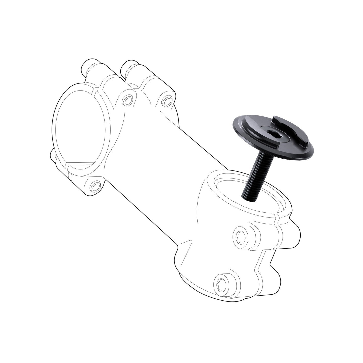 SP Connect Micro Stem Mount SPC+ – Fahrrad-/Motorrad-Halterung – drehbar, Schraubbefestigung – Schwarz