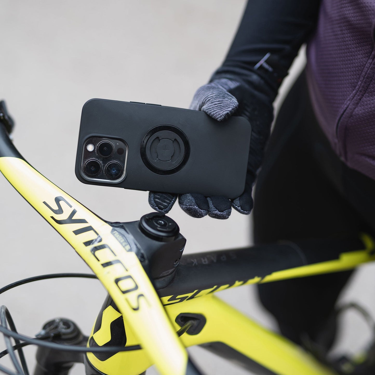 SP Connect Micro Stem Mount SPC+ – Fahrrad-/Motorrad-Halterung – drehbar, Schraubbefestigung – Schwarz