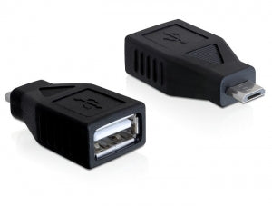 DeLOCK USB-Adapter USB-A (Buchse) auf Micro-USB-B (Stecker) – USB 2.0 (480 Mbit/s) – Schwarz