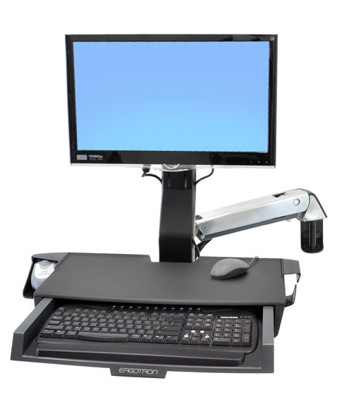 Ergotron SV Sit-Stand Combo Arm Arbeitsfläche – Monitorarm, Silber