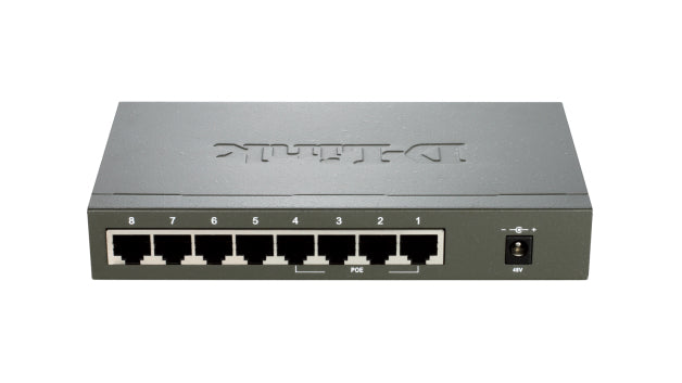 D-Link DES-1008PA – Unmanaged L2 Switch – 8× 10/100, PoE, PoE-Budget 52 W