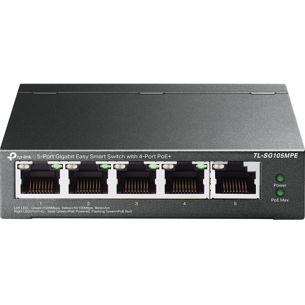 TP-Link TL-SG105MPE – Managed Switch – 5×GbE, L2, PoE+ 120 W