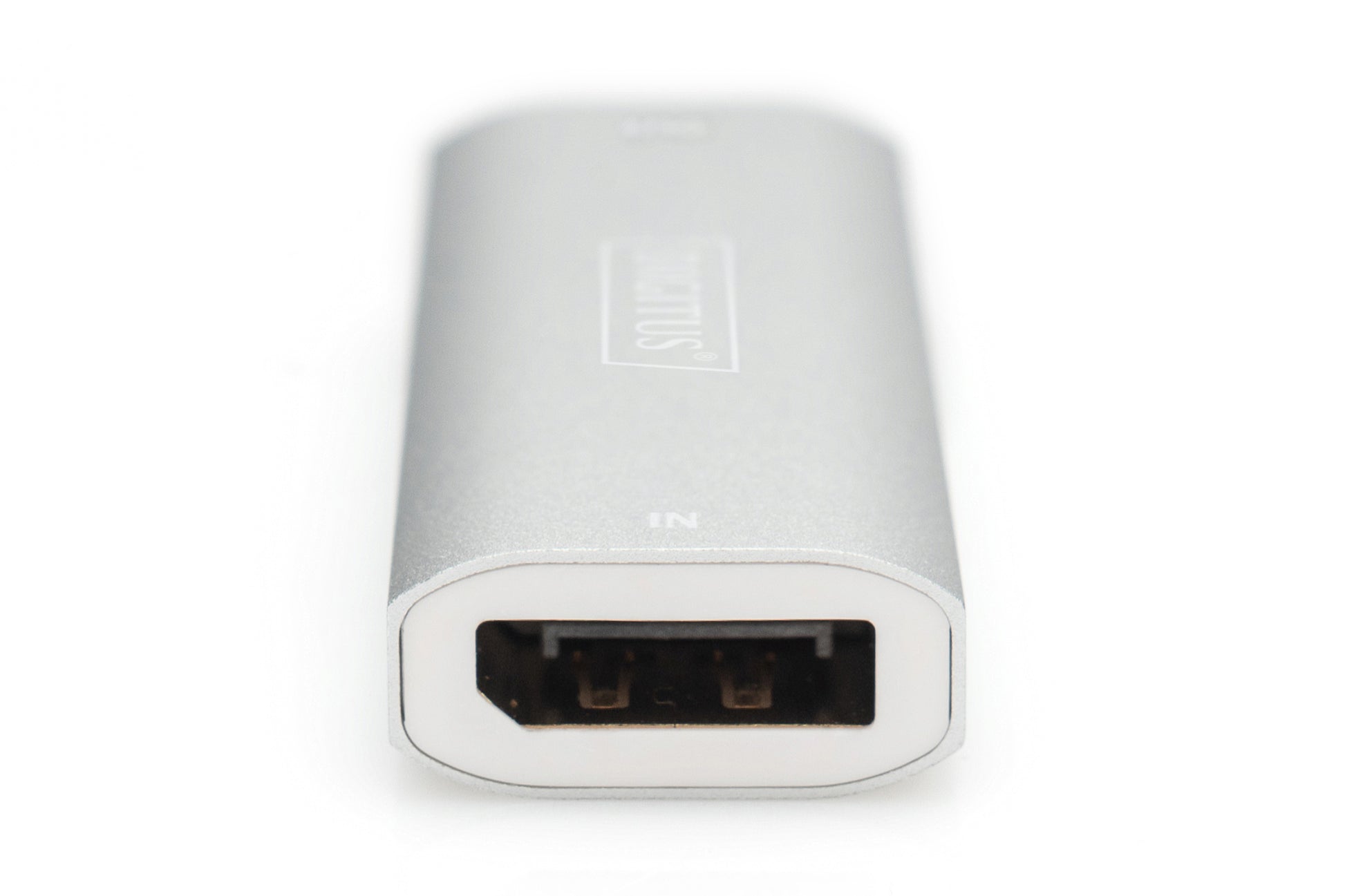 Digitus AV-Repeater, kabelgebunden, 1× DP In / 1× DP Out, 8K@120 Hz, 30 m, HDR, USB (Mikro-USB), Silber