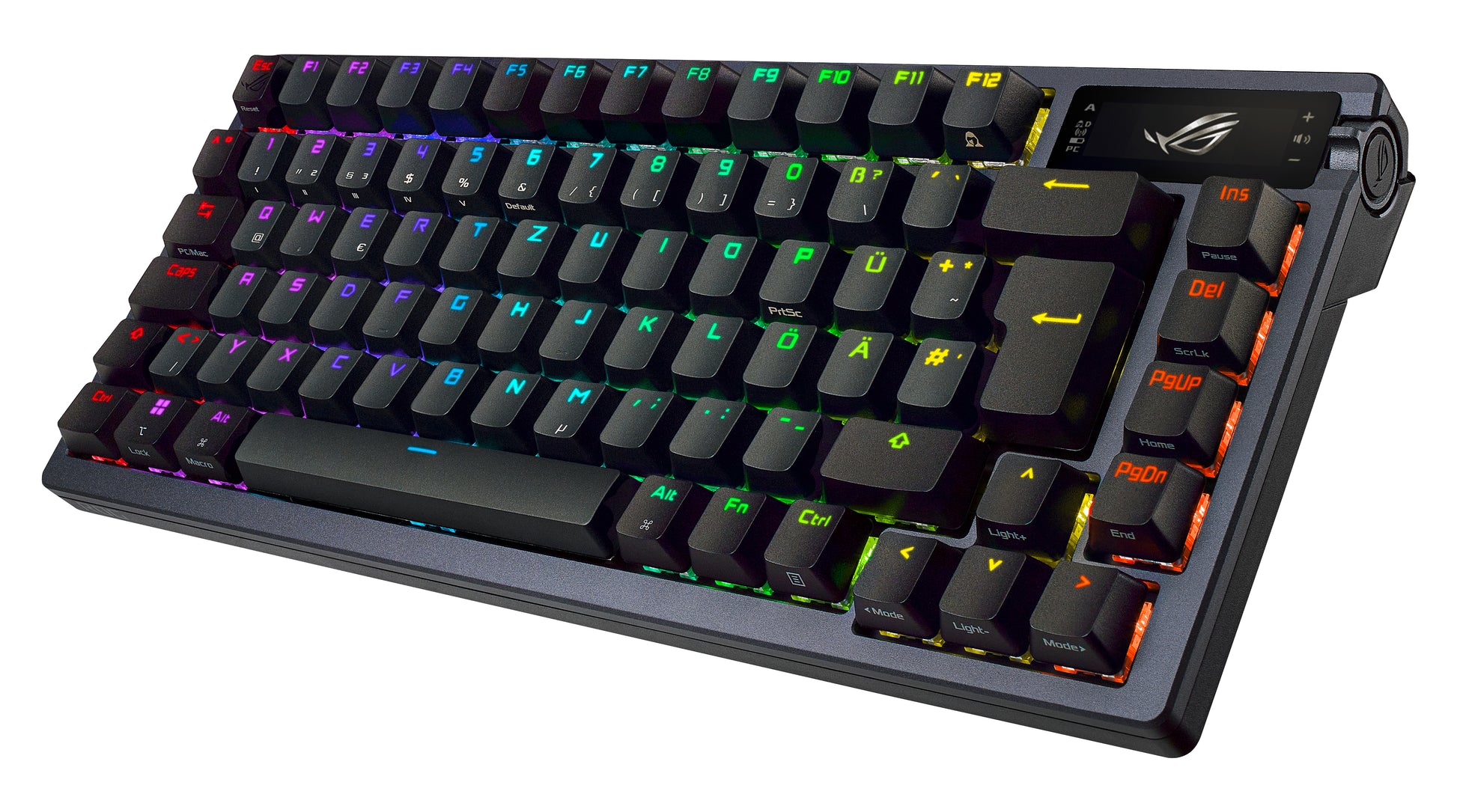 ASUS ROG Azoth – Tastatur, kabellos (Bluetooth/2,4 GHz), kabelgebunden (USB), US-Layout (EN), Schwarz