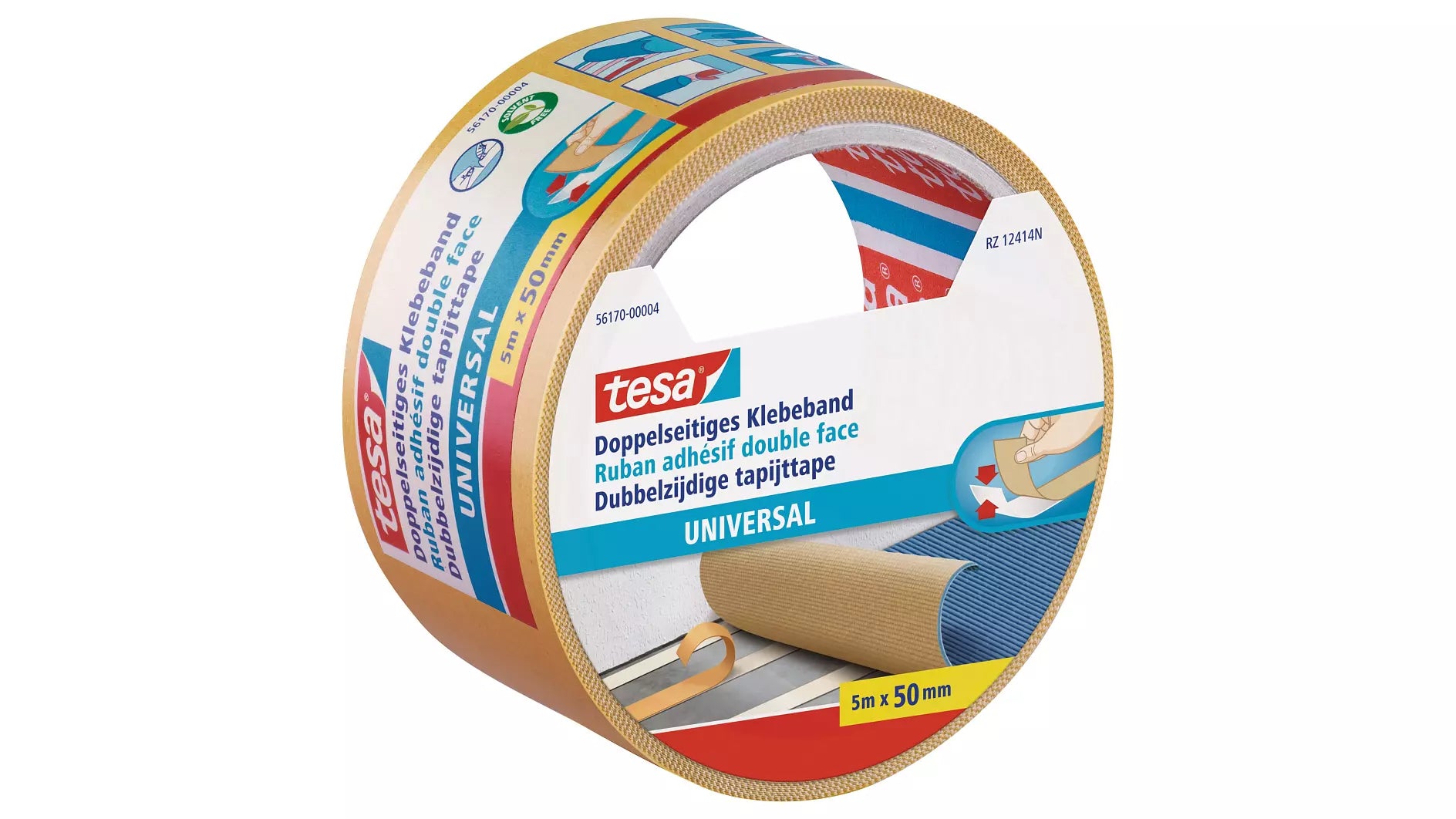 TESA Montageband 50 mm x 5 m, für Glas/Metall/Kunststoff, weiss, Innen