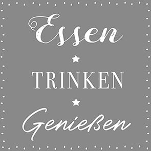 Braun + Company Servietten Text Grau – 33 × 33 cm, 3-lagig – 20 Stück