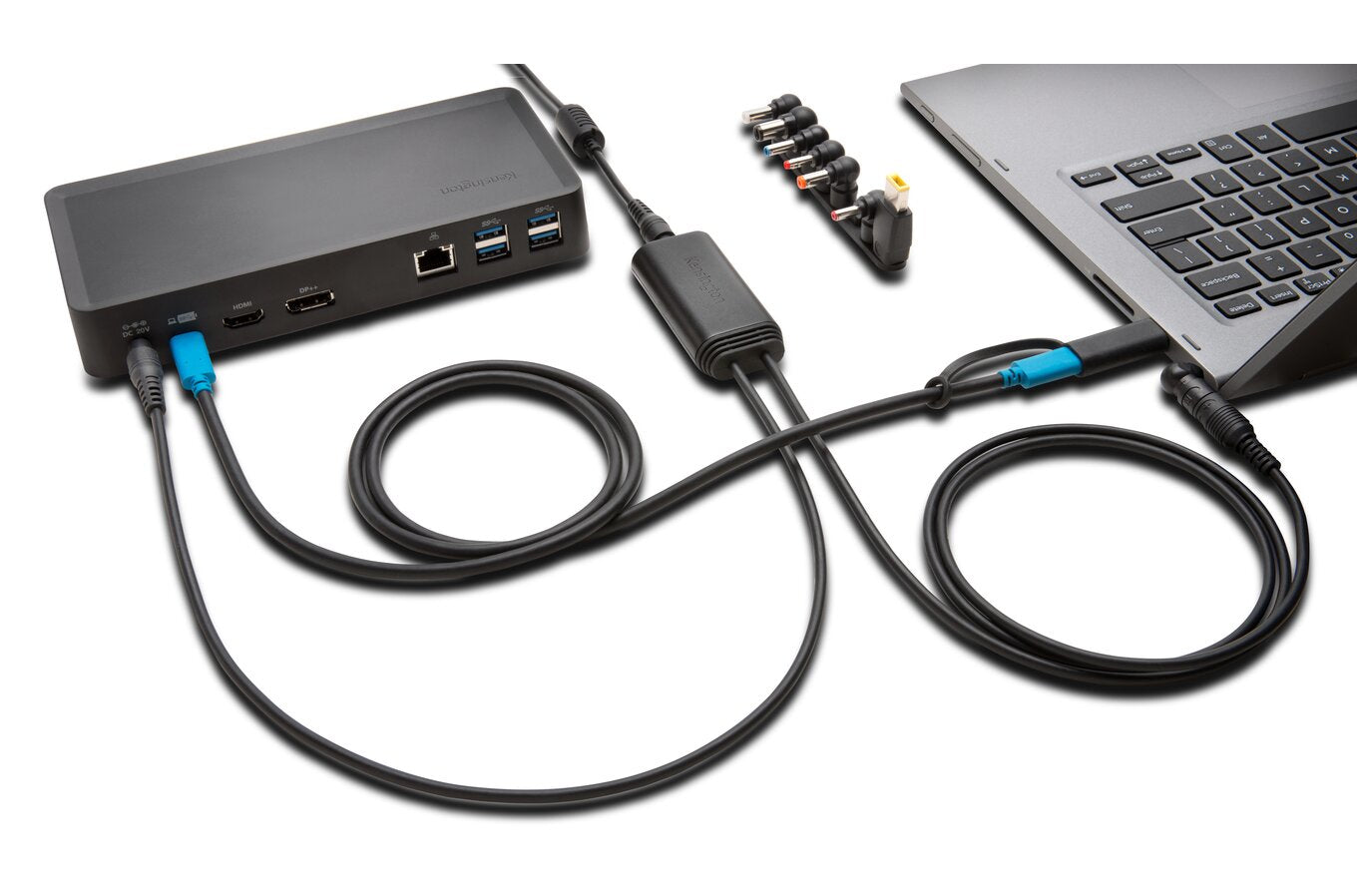 Kensington Dual Adapter Netzteil 60 W – USB‑A, 8 Wechselstecker – für SD4700P, SD4750P, SD4900P – Schwarz