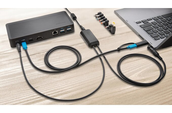 Kensington Dual Adapter Netzteil 60 W – USB‑A, 8 Wechselstecker – für SD4700P, SD4750P, SD4900P – Schwarz