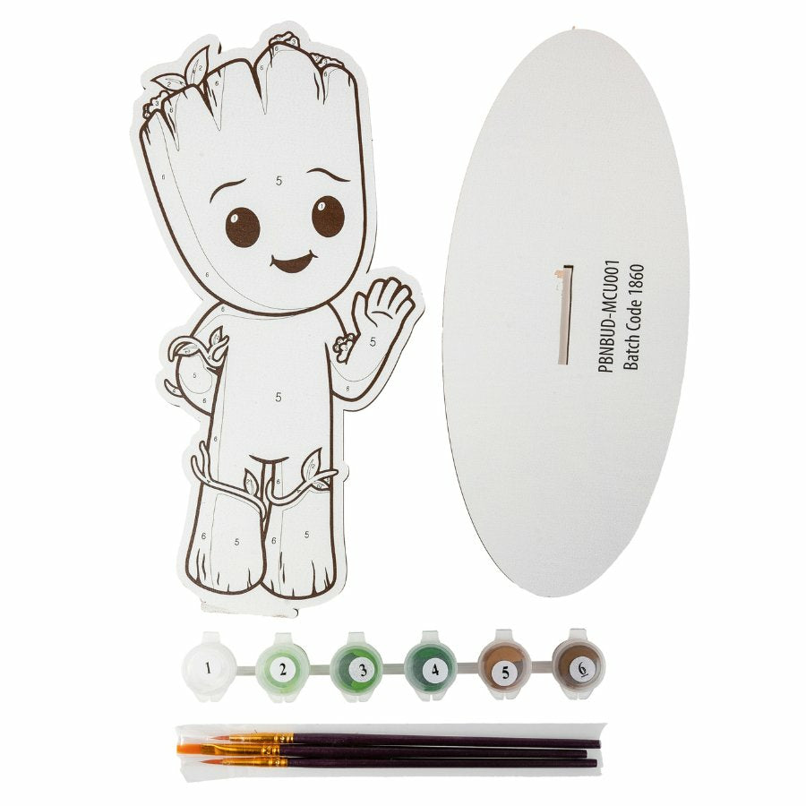 CRAFT Buddy Malen-nach-Zahlen-Set – Groot (MARVEL) – 23,0 × 22,0 cm – ab 6 Jahren