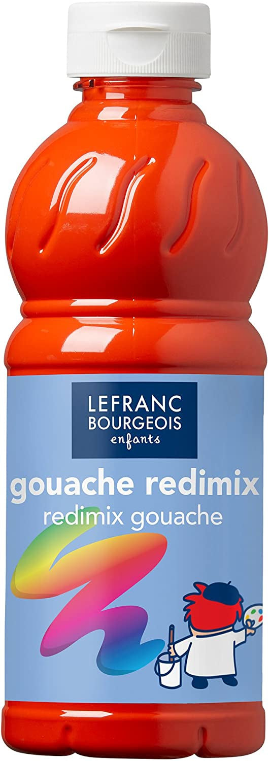Lefranc & Bourgeois Redimix Temperafarbe – Zinnober, halb-opak, deckend – 500 ml – für Karton