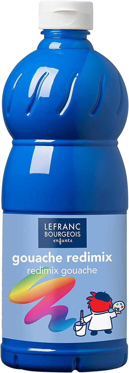 Lefranc & Bourgeois Redimix Temperafarbe – Blau, halb-opak, auswaschbar – 500 ml – für Papier