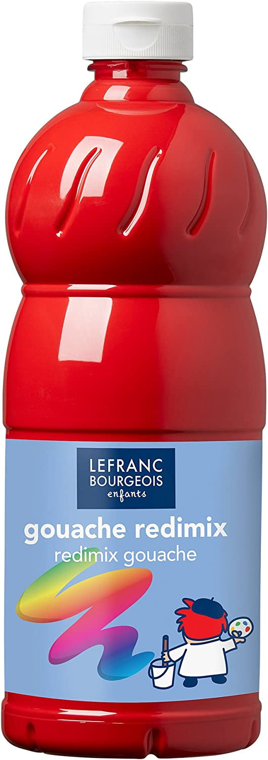 Lefranc & Bourgeois Redimix Gouache – Karminrot, halb-opak, auswaschbar – 500 ml – für Papier