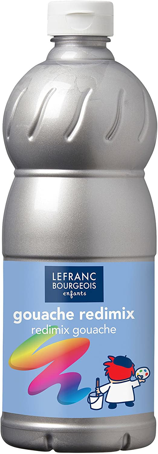Lefranc & Bourgeois Tempera Farbe – Silber, halb-opak, fluoreszierend – 250 ml – für Holz